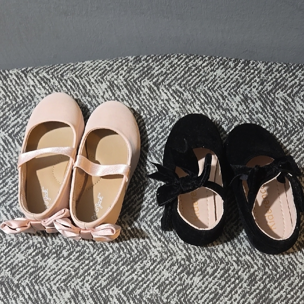 Kids Pink and Black Ballet Flats